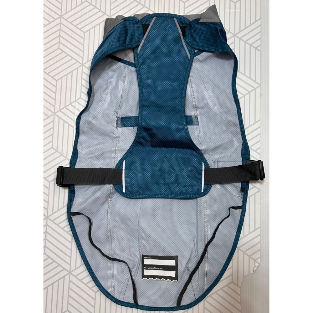 NWT Arcadia Trail XL Dog Reflective Raincoat Adjustable Lightweight Blue - Picture 7 of 7